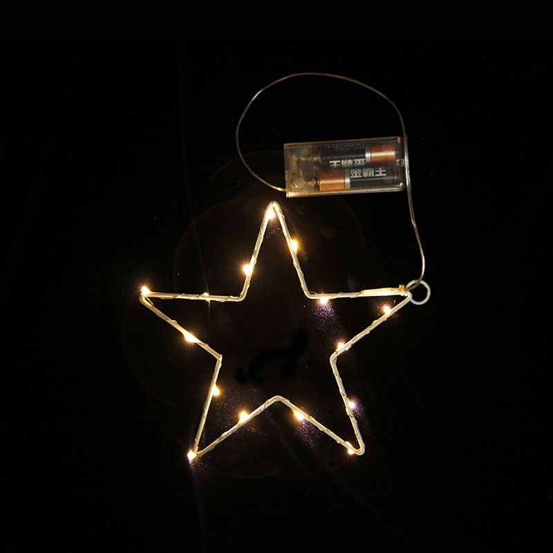 15L LED copper wire lamp around the iron frame five-pointed star