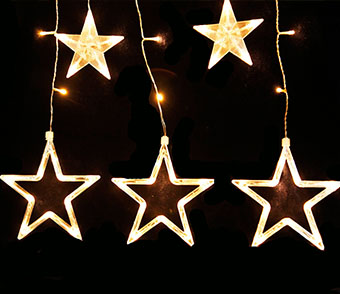 Large And Small Five-pointed Star Curtain Lights