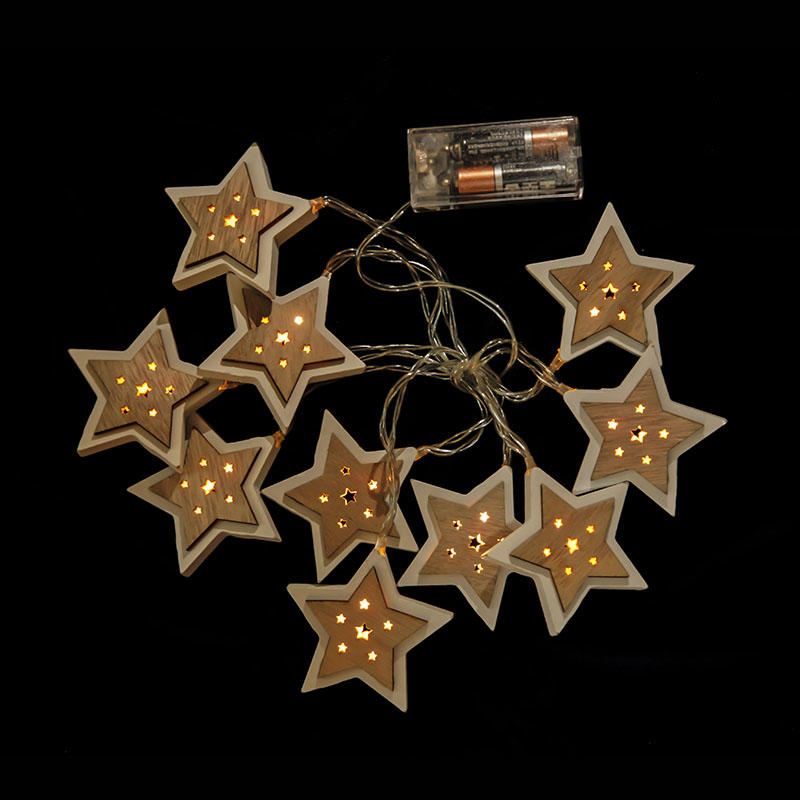 10L LED wooden five-pointed star