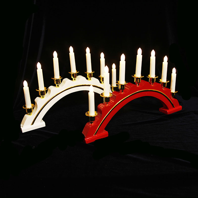 7L LED Arched Wooden Bridge Light with golden line