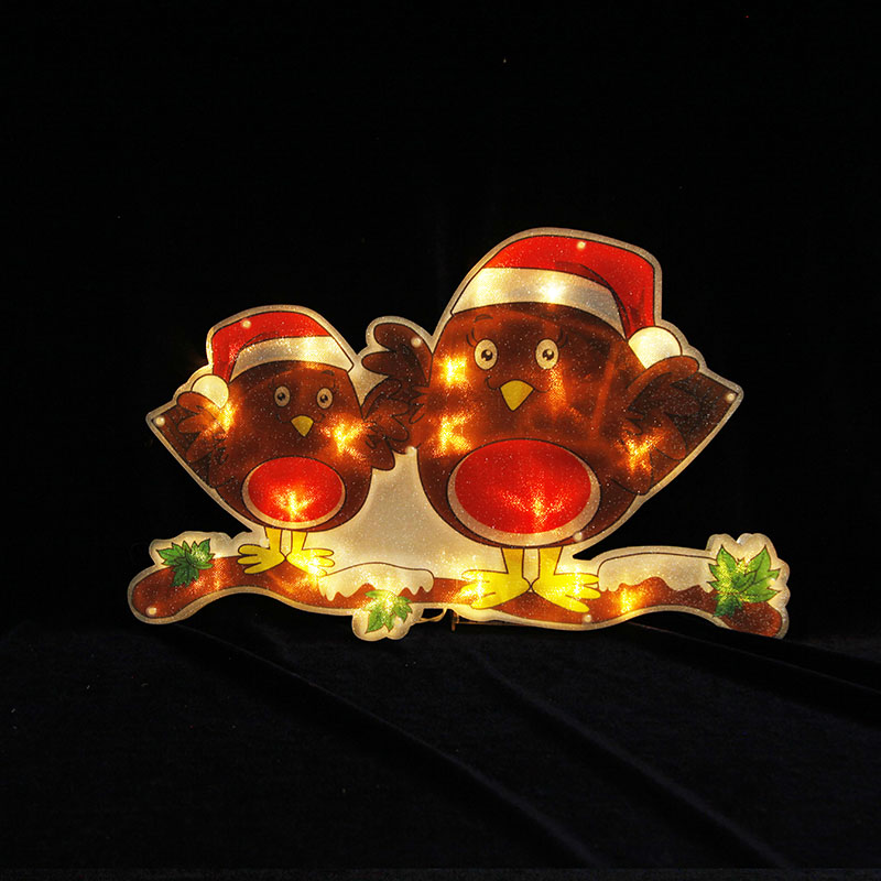 Large and small owl PVC window lights