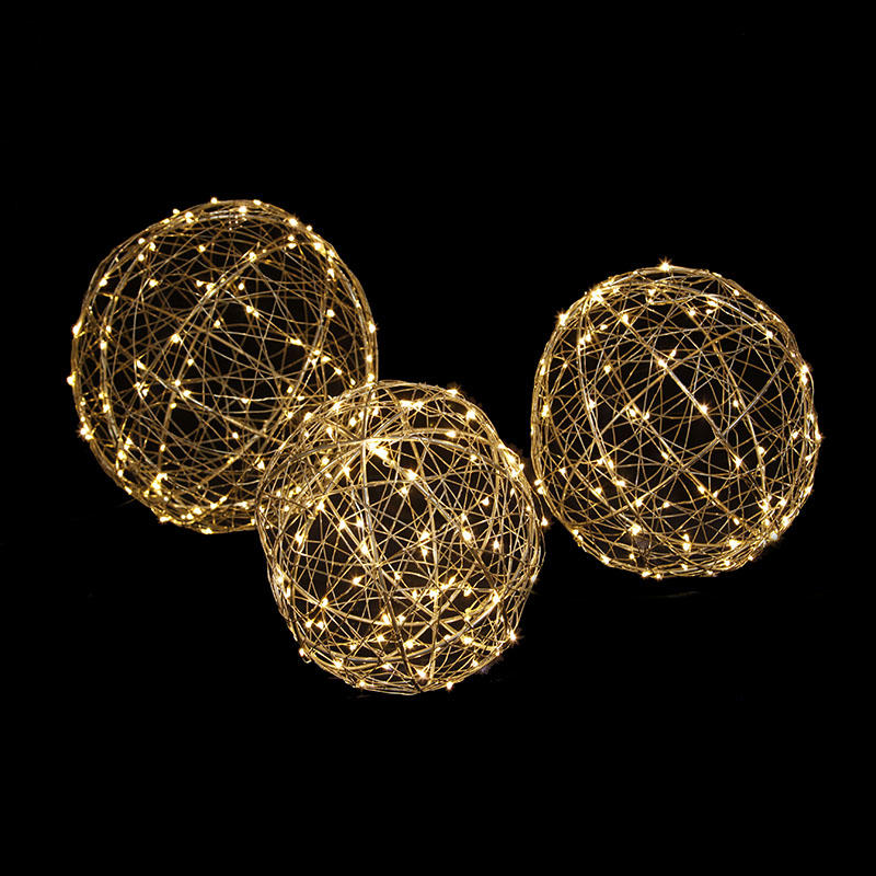 Three-piece set of copper wire lamp iron wire ball